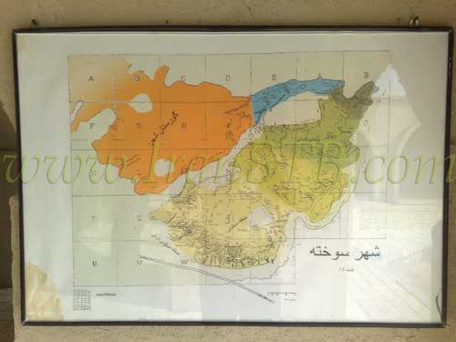 نقشه جغرافیایی شهر سوخته ی سیستان